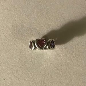 Pandora SPACE IN MY HEART Pink CZ Spacer Charm